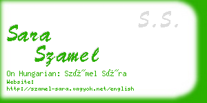 sara szamel business card